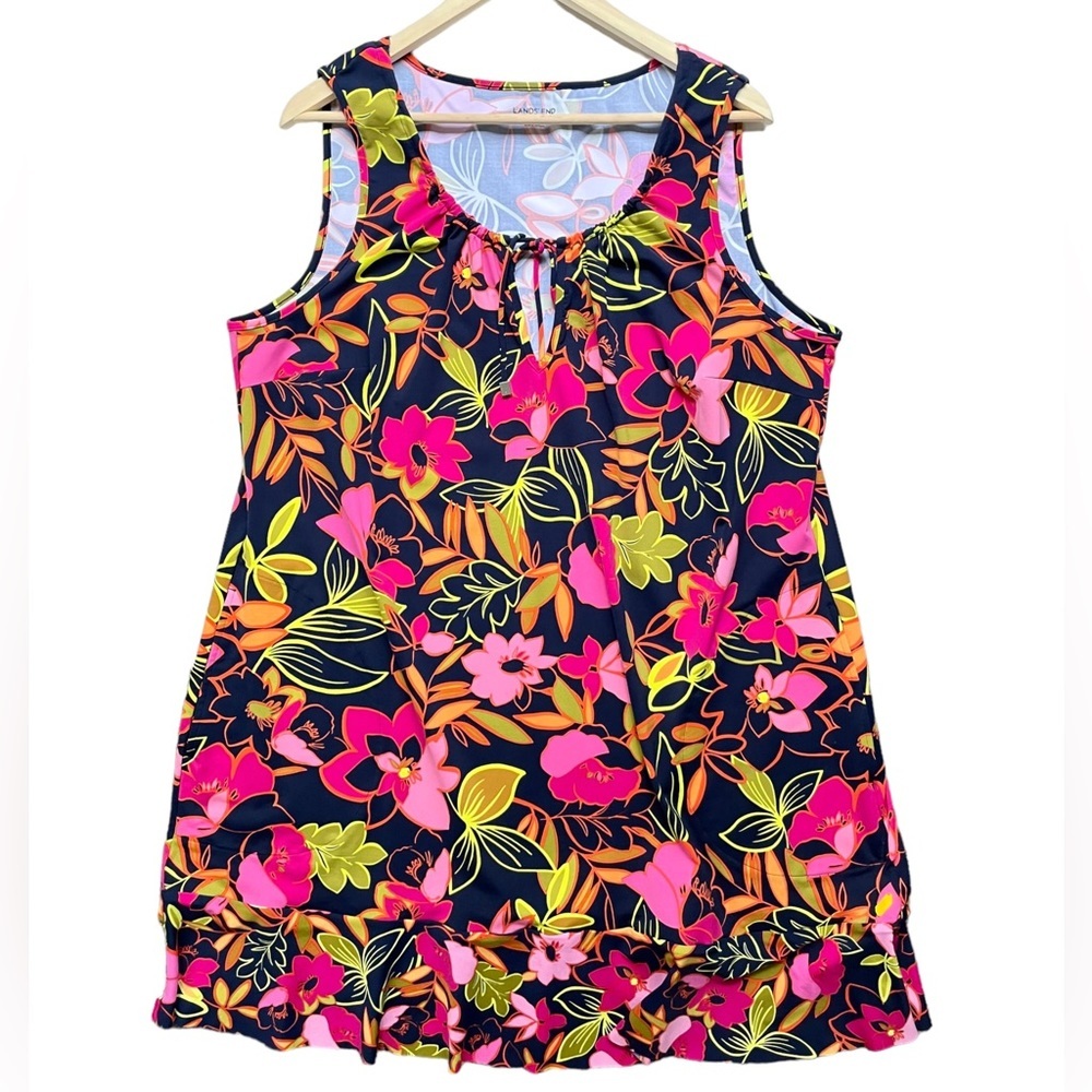 NWT Land’s End Tropical Deep Sea Jungle Nylon Cover Up Dress